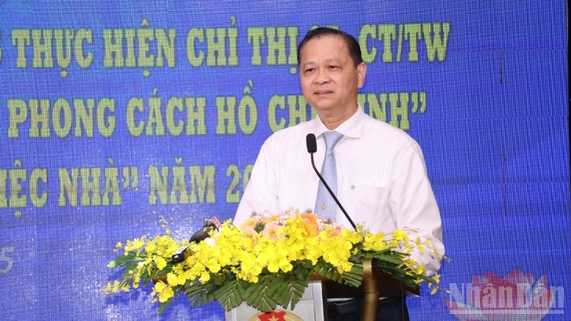 Đồng chí Huỳnh Thanh Bình, Ủy viên Ban Thường vụ Tỉnh ủy, Chủ nhiệm Ủy ban Kiểm tra Tỉnh ủy Đồng Nai phát biểu tại hội nghị. ndo_br_23-2056.jpg
