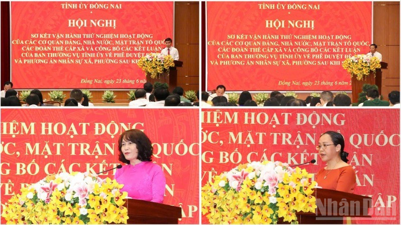 Lãnh đạo các địa phương vận hành thử nghiệm báo cáo kết quả. ndo_br_77-5878.jpg
