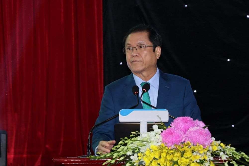 Ông Lê Thanh Hưng, Tổng Giám đốc Tập đoàn Công nghiệp Cao-su Việt Nam phát biểu tại buổi lễ. 6-resize-8187.jpg