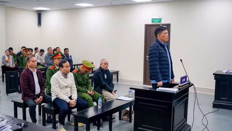 Các bị cáo tại phiên tòa.