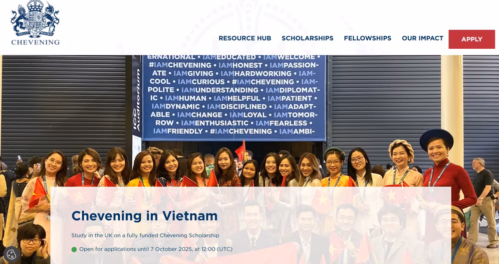 Học bổng Chevening đã mở đơn dành cho các ứng viên tại Việt Nam.