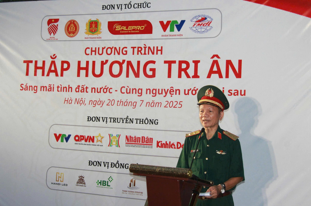 Trung tướng Hoàng Khánh Hưng, Chủ tịch Hội Hỗ trợ gia đình liệt sĩ Việt Nam phát biểu. trung-tuong-hoang-khanh-hung.jpg
