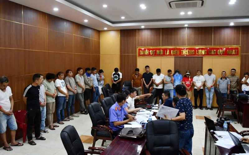 Các đối tượng bị phát hiện, bắt giữ trong chuyên án. (Ảnh: Công an cung cấp)