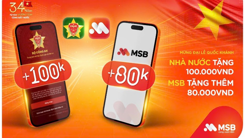 Nhiều ngân hàng thương mại triển khai các chương trình tặng quà đối với các tài khoản liên kết VNeID. 