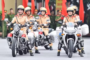 Học viên Học viện Cảnh sát nhân dân. (Ảnh: THỦY NGUYÊN)