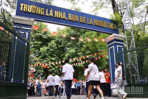 Một điểm thi trong kỳ thi vào lớp 10 tại Hà Nội. (Ảnh minh họa: ĐẠI THẮNG)