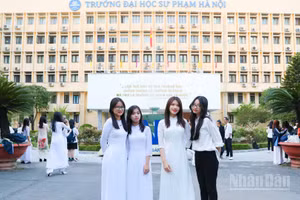 Sinh viên Trường đại học Sư phạm Hà Nội (Ảnh: ĐẠI THẮNG)