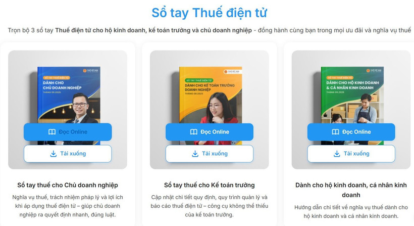 Cục Thuế đã nghiên cứu ban hành bộ 3 cuốn Sổ tay điện tử 