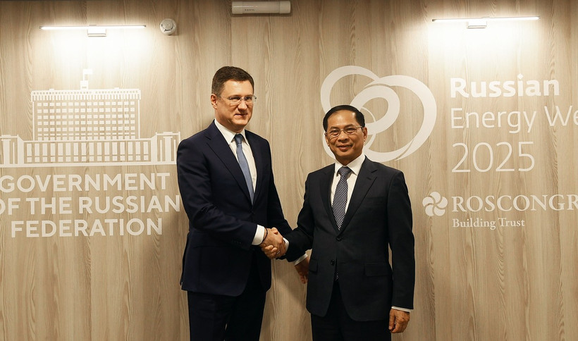 Phó Thủ tướng Bùi Thanh Sơn gặp làm việc với Phó Thủ tướng Aleksandr Novak.