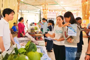 Nhiều sản phẩm OCOP của địa phương vốn chỉ quanh quẩn ở chợ truyền thống, nay đã hiện diện trên các sàn giao dịch điện tử và tham gia tại các hội chợ trên cả nước mỗi khi tỉnh Khánh Hòa tổ chức chương trình xúc tiến thương mại. (Ảnh: NGUYỄN TRUNG)