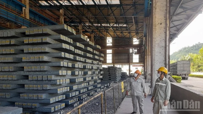 Sản phẩm phôi thép của Công ty cổ phần Gang thép Cao Bằng.