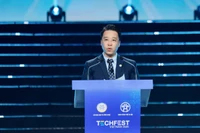 Ông Lê Toàn Thắng, Giám đốc Trung tâm hỗ trợ khởi nghiệp sáng tạo Quốc gia phát biểu tại sự kiện. (Ảnh: BÍCH LIÊN)