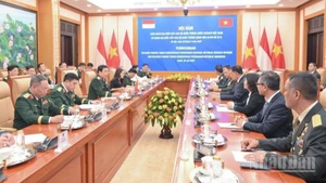 Quang cảnh hội đàm. (Ảnh: THẾ ĐẠI)