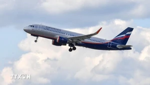 Máy bay của hãng hàng không Aeroflot cất cánh tại sân bay Sheremetyevo, ngoại ô Moskva, Nga. (Ảnh: AFP/TTXVN)