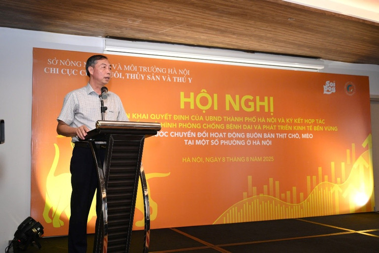Ông Nguyễn Đình Đảng, Chi cục trưởng Chi cục Chăn nuôi, Thủy sản và Thú y Hà Nội phát biểu. chi-cuc-thu-y-ha-noi.jpg