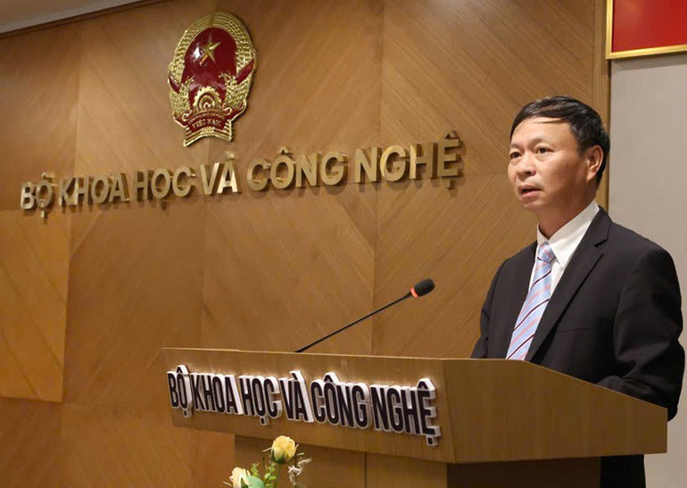 Thứ trưởng Khoa học và Công nghệ Hoàng Minh phsat biểu tại buổi lễ. thu-truong-khcn-hoang-minh.jpg