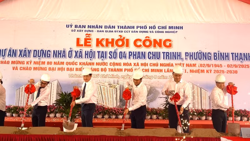 Khởi công Dự án nhà ở xã hội số 4 Phan Chu Trinh, phường Bình Thạnh, có quy mô 864 căn hộ. (Ảnh: QUÝ HIỀN)