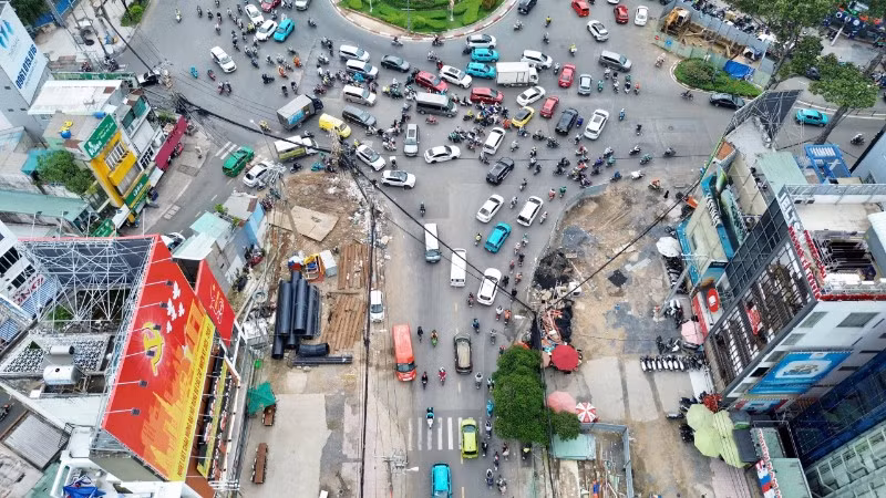 Khu vực có dự án tuyến Metro số 2 Bến Thành-Suối Tiên đi qua. (Ảnh: VÕ LÊ) 