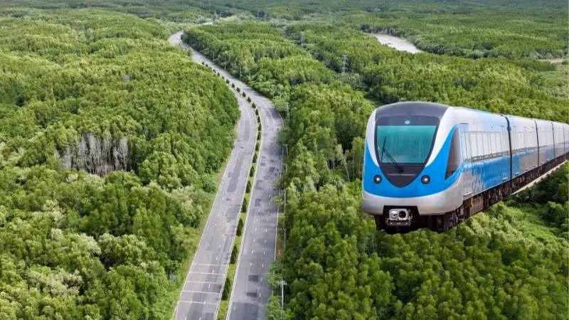 Tuyến đường sắt tốc độ cao Bến Thành-Cần Giờ có chiều dài 53km, gồm ga đầu là ga Bến Thành, ga cuối là ga Cần Giờ. (Ảnh: QUÝ HIỀN)