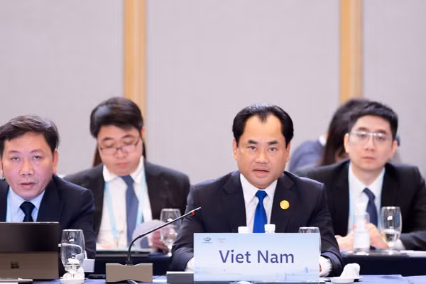 Bộ trưởng Nông nghiệp và Môi trường Việt Nam Trịnh Việt Hùng phát biểu tại hội nghị. (Ảnh: Đại sứ quán Việt Nam tại Trung Quốc cung cấp)
