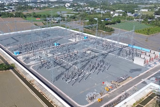 Toàn cảnh Trạm biến áp 500kV Thốt Nốt.