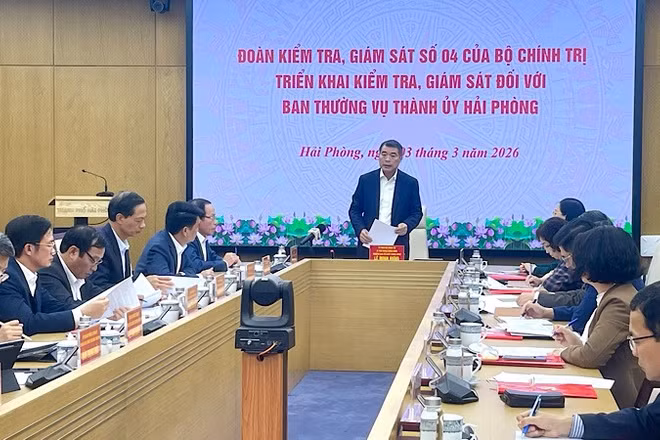 Đoàn kiểm tra, giám sát của Bộ Chính trị, Ban Bí thư tổ chức công bố quyết định kiểm tra, giám sát đối với Ban Thường vụ Thành ủy Hải Phòng.