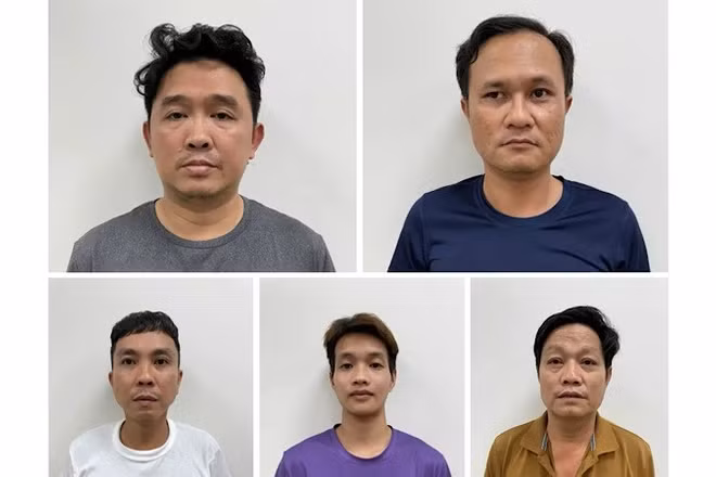 Một số đối tượng bị bắt giữ. (Ảnh: Công an Hải Phòng).