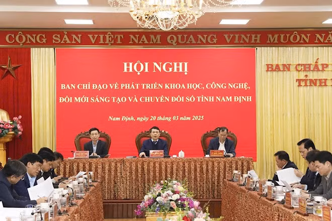 Hội nghị Ban Chỉ đạo về phát triển khoa học, công nghệ, đổi mới sáng tạo và chuyển đổi số tỉnh Nam Định.