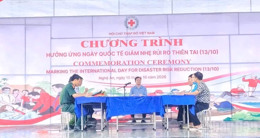 Chương trình hưởng ứng Ngày Quốc tế giảm nhẹ rủi ro thiên tai năm 2026 với chủ đề “Khả năng chống chịu bắt đầu từ chính ngôi nhà của bạn". (Ảnh: Đ.P)