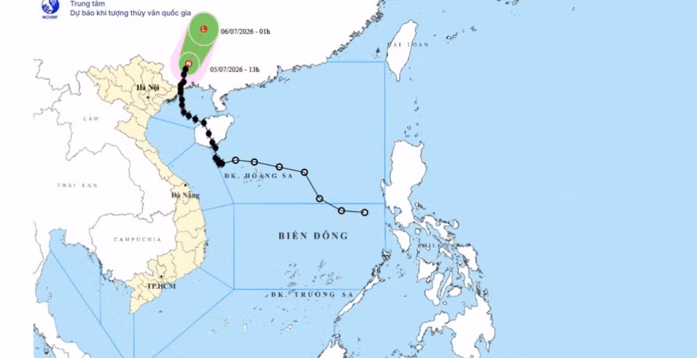 Bản đồ quỹ đạo bão số 1.