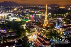 Khu vực trung tâm Lâm Đồng ngàn hoa lung linh sắc màu đêm Giáng sinh.