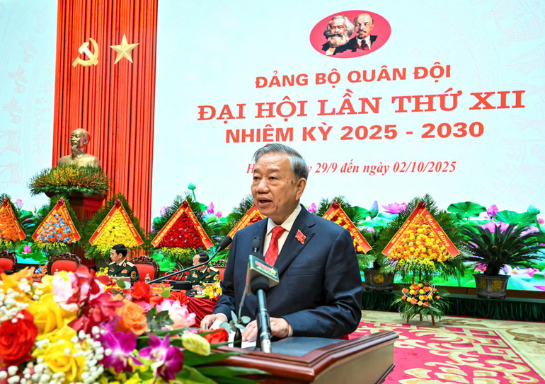 General Secretary To Lam delivered a speech directing the Congress. (Photo: DUY LINH) z7065323991436-2311a1b2fe9b30ae3df981ac204652d6.jpg