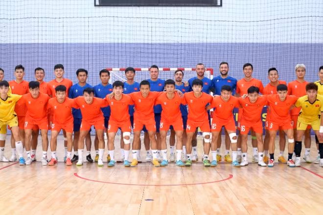 Các thành viên đội tuyển futsal Việt Nam hướng tới SEA Games 33 diễn ra tại Thái Lan vào cuối năm. (Ảnh: VFF)