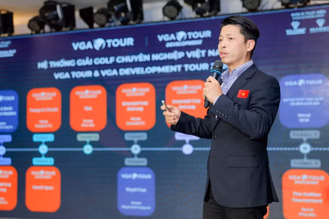 Ông Nguyễn Thái Dương - Phó Tổng Thư ký Hiệp hội Golf Việt Nam (VGA) chia sẻ thông tin về các giải đấu chuyên nghiệp. 
