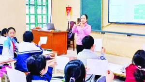 Một phòng học thông minh ở huyện Quỳnh Phụ (tỉnh Thái Bình).