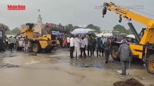 [Video] Sập cầu ở Ấn Độ, hàng chục người thương vong