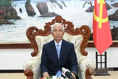 Đồng chí Khamphanh Pheuyavong, Bí thư Trung ương Đảng, Trưởng ban Tuyên huấn Trung ương Đảng Nhân dân Cách mạng Lào. (Ảnh: TRỊNH DŨNG)