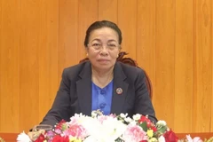 Bà Sounthone Sayachak, Bí thư Trung ương Đảng Nhân dân Cách mạng Lào, Phó Chủ tịch Quốc hội Lào. (Ảnh: Cộng tác viên)