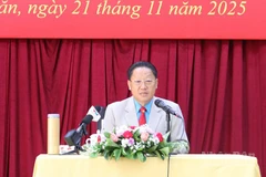 Đồng chí Laopaoxong Navongxay, Ủy viên Trung ương Đảng, Phó Trưởng ban Thường trực Ban Tuyên huấn Trung ương Đảng Nhân dân cách mạng Lào. (Ảnh: DUY TOÀN)