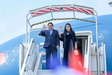 Thủ tướng Phạm Minh Chính và Phu nhân tới Nice, bắt đầu chuyến công tác tại Pháp (Ảnh NGUYỄN HỒNG). 