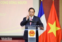Thủ tướng Chính phủ Phạm Minh Chính phát biểu ý kiến tại buổi gặp gỡ. (Ảnh: MINH DUY) 