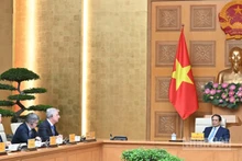 Thủ tướng Phạm Minh Chính tiếp, làm việc với Đoàn Hội đồng Kinh doanh Hoa Kỳ - ASEAN.(Ảnh: Trần Hải). 
