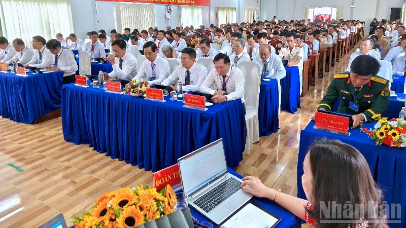 Quang cảnh Đại hội đại biểu lần thứ nhất Đảng bộ xã Ninh Quới, nhiệm kỳ 2025-2030.