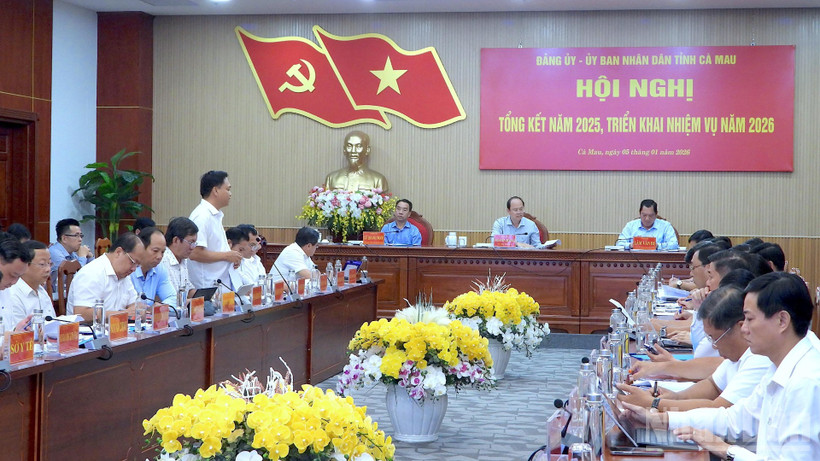 Quang cảnh hội nghị chiều 5/1 tại Cà Mau.