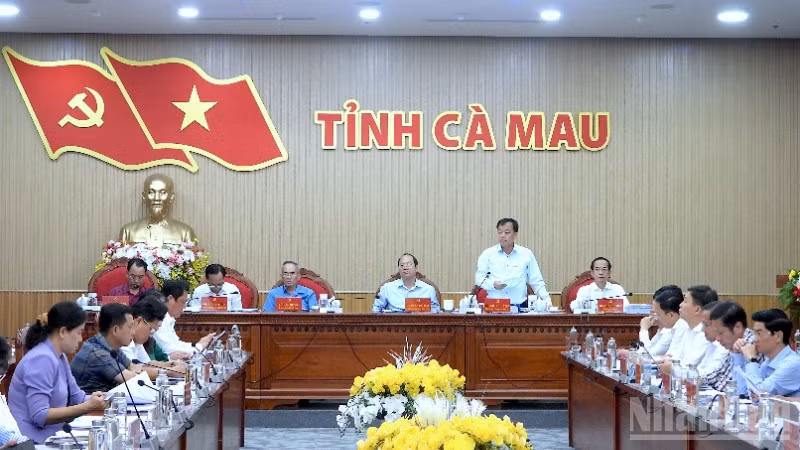 Quang cảnh Hội nghị Ban Chấp hành Đảng bộ tỉnh Cà Mau lần thứ 4.