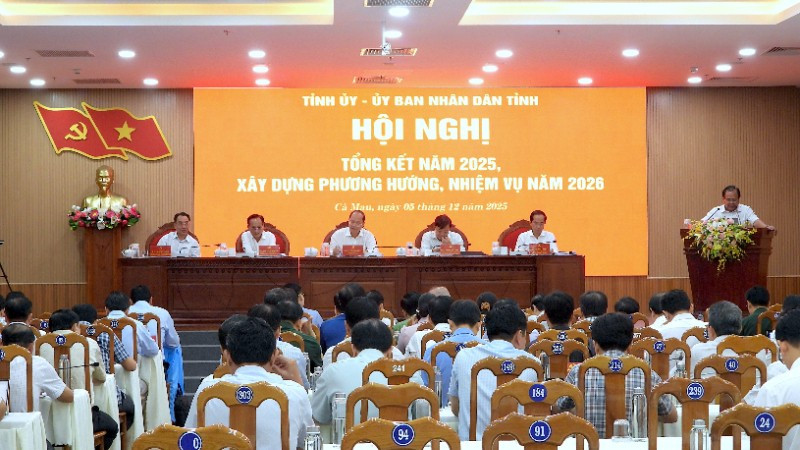 Quang cảnh Hội nghị tổng kết tại Cà Mau.