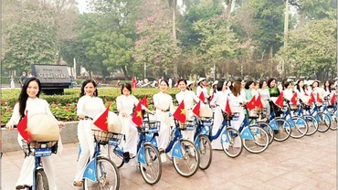 Xe đạp cho thuê của Công ty Trí Nam ở Hà Nội.