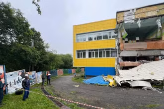 Một trường mẫu giáo bị hư hại sau trận động đất ở Petropavlovsk-Kamchatka, Nga, ngày 30/7/2025. (Ảnh: Chính quyền Kamchatka/Xinhua)
