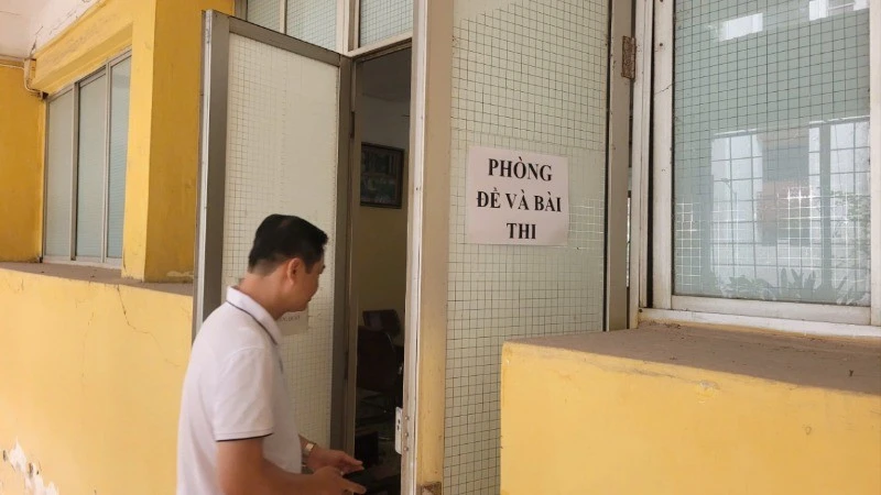 Các điểm thi tại quận Ba Đình đã bố trí sẵn sàng điều kiện cơ sở vật chất. 