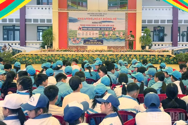 Quang cảnh khai mạc hoạt động hè 2026 tại phường Xuân Trường-Đà Lạt, tỉnh Lâm Đồng.